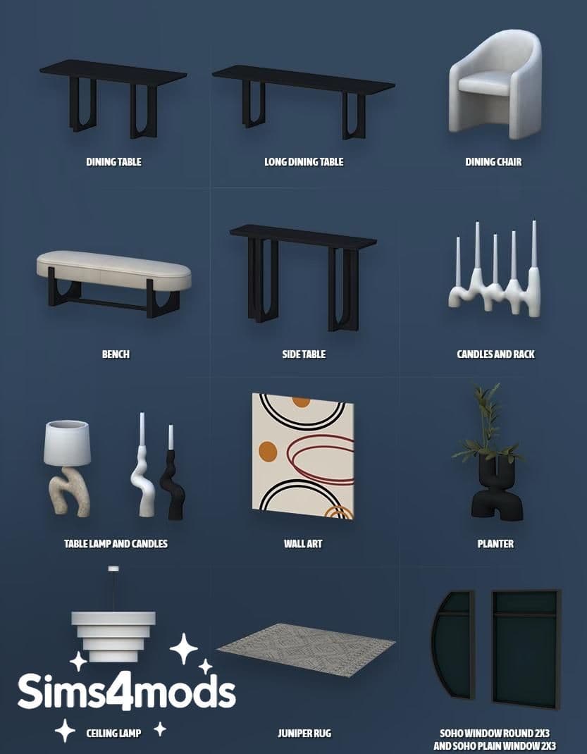 Галерея мода Сет мебели Modern Curves Dining Room #1